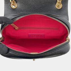 Pre Owned حقيبة ظهر شانيل مطرزة بالسلسلة جلد كافيار أسود