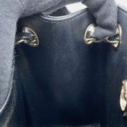 Pre Owned Chanel Matelasse Chain Bucket Shoulder Bag Black Caviar Leather Size Mini