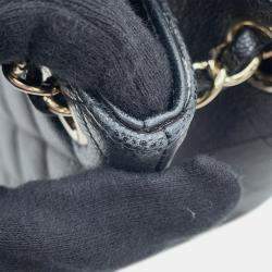 Pre Owned Chanel Matelasse Chain Bucket Shoulder Bag Black Caviar Leather Size Mini