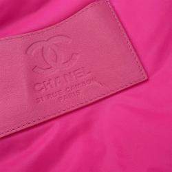 Pre Owned Chanel Mademoiselle Pink Nylon Leather Chain Shoulder Bag 
