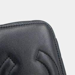 Pre Owned Chanel Matelasse Chain Vanity Black Lambskin