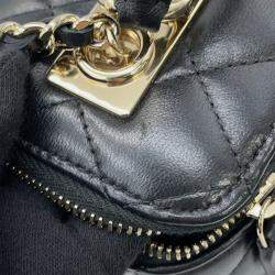 Pre Owned Chanel Matelasse Chain Vanity Black Lambskin