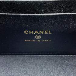 Pre Owned Chanel Matelasse Chain Vanity Black Lambskin