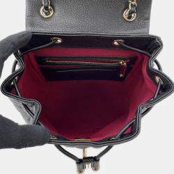 Pre Owned Chanel Matelasse  Black Caviar Leather Chain Backpack