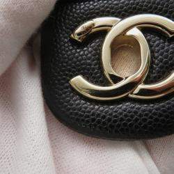 Pre Owned Chanel Matelasse  Black Caviar Leather Chain Backpack