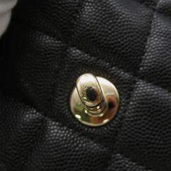 Pre Owned Chanel Matelasse  Black Caviar Leather Chain Backpack