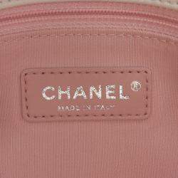 Pre Owned Chanel Cream Quilted Lambskin and Tweed Elegant Trim Flap