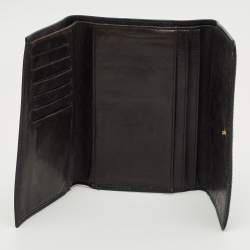 Pre Owned Chanel Black Caviar Leather CC Timeless Trifold Wallet