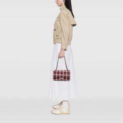 Pre Owned Chanel Pink Medium Classic Tweed Double Flap Bag