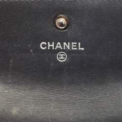 Pre Owned Chanel Black Caviar Leather CC Timeless Flap Card Case