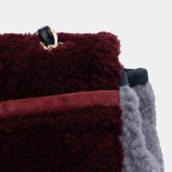 Pre Owned Chanel Red Medium Quilted Shearling Single Flap