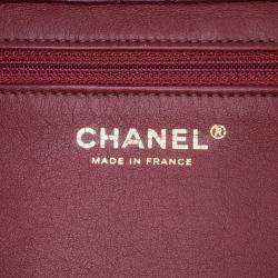 Pre Owned Chanel Red Medium Quilted Shearling Single Flap