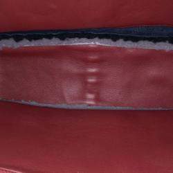 Pre Owned Chanel Red Medium Quilted Shearling Single Flap