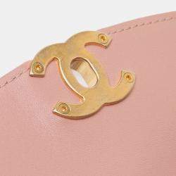 Pre Owned Chanel Pink Quilted Lambskin Curved Flap
