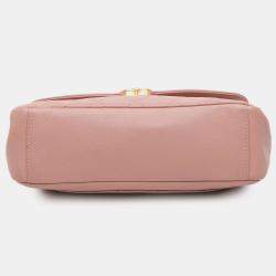 Pre Owned Chanel Pink Quilted Lambskin Curved Flap
