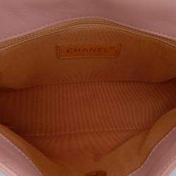 Pre Owned Chanel Pink Quilted Lambskin Curved Flap