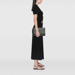 Pre Owned Chanel Grey Large Aged Calfskin Gabrielle O Case Clutch