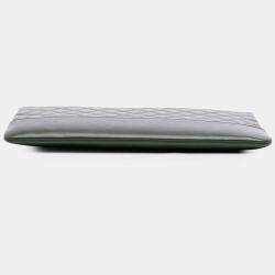 Pre Owned Chanel Grey Large Aged Calfskin Gabrielle O Case Clutch