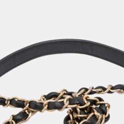 Pre Owned Chanel Black Medium Caviar CC Filigree Flap