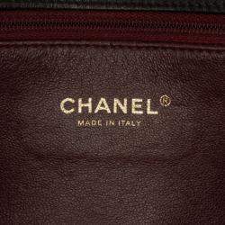 Pre Owned Chanel Black Medium Caviar CC Filigree Flap
