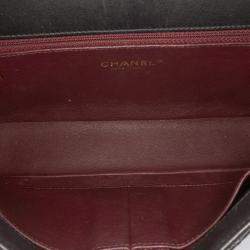 Pre Owned Chanel Black Medium Caviar CC Filigree Flap