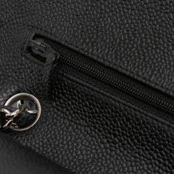 Pre Owned Chanel Black Medium Classic Caviar Double Flap