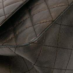Pre Owned Chanel Grey Reissue 2.55 Quilted Metallic Lambskin Double Flap 226