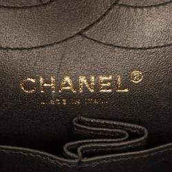 Pre Owned Chanel Grey Reissue 2.55 Quilted Metallic Lambskin Double Flap 226