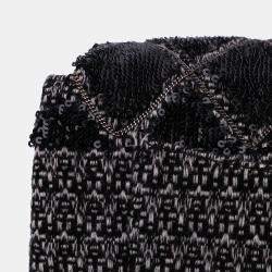 Pre Owned Chanel Black Large Tweed and Sequin Icons 3 Accordion Flap