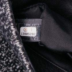 Pre Owned Chanel Black Large Tweed and Sequin Icons 3 Accordion Flap