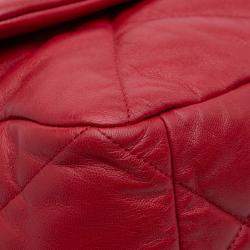 Pre Owned Chanel Red Maxi Lambskin 19 Flap