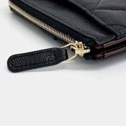 Pre Owned Chanel Black Leather Caviar Card Holder