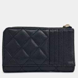 Pre Owned Chanel Black Leather Caviar Card Holder
