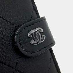 Pre Owned Chanel Black Leather passport wallet