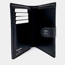 Pre Owned Chanel Black Leather passport wallet