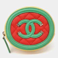 Pre Owned Chanel Multicolor Leather Caviar Coin Purse