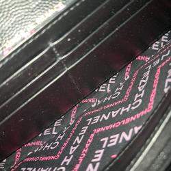 Pre Owned Chanel Black Leather caviar long wallet