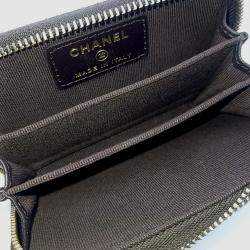 Pre Owned Chanel Black Leather Caviar Card Holder