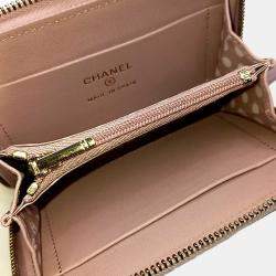 Pre Owned Chanel Pink Leather Card Holder