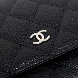 Pre Owned Chanel Black Leather Caviar WOC Mini Crossbody Bag