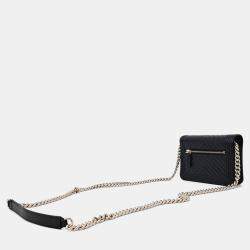 Pre Owned Chanel Black Leather Caviar Chevron Boy WOC Mini Crossbody Bag