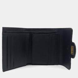 Pre Owned Chanel Black Gold Leather 2.55 Vintage Bifold Wallet