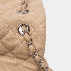 Pre Owned Chanel Brown Jumbo Quilted Caviar Easy Flap