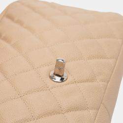 Pre Owned Chanel Brown Jumbo Quilted Caviar Easy Flap