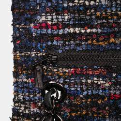 Pre Owned Chanel Blue Medium Classic Tweed Double Flap