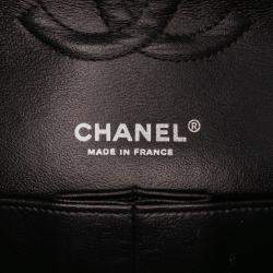 Pre Owned Chanel Blue Medium Classic Tweed Double Flap