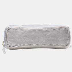 Pre Owned Chanel Silver Medium Metallic Aged Calfskin Gabrielle Crossbody