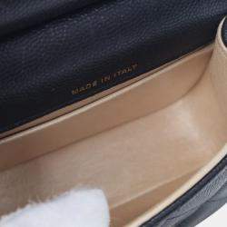 Pre Owned Chanel Black Mini Caviar Bar Clutch On Chain