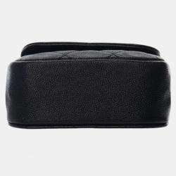 Pre Owned Chanel Black Mini Caviar Bar Clutch On Chain