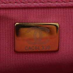 Pre Owned Chanel Pink Mini Quilted Caviar CC Messenger Flap